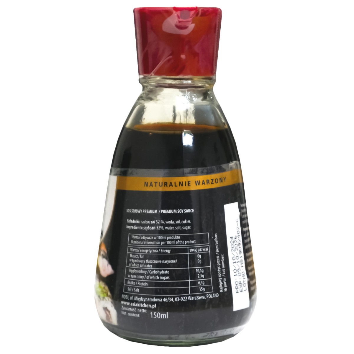 Sos sojowy naturalnie warzony do sushi - 150ml